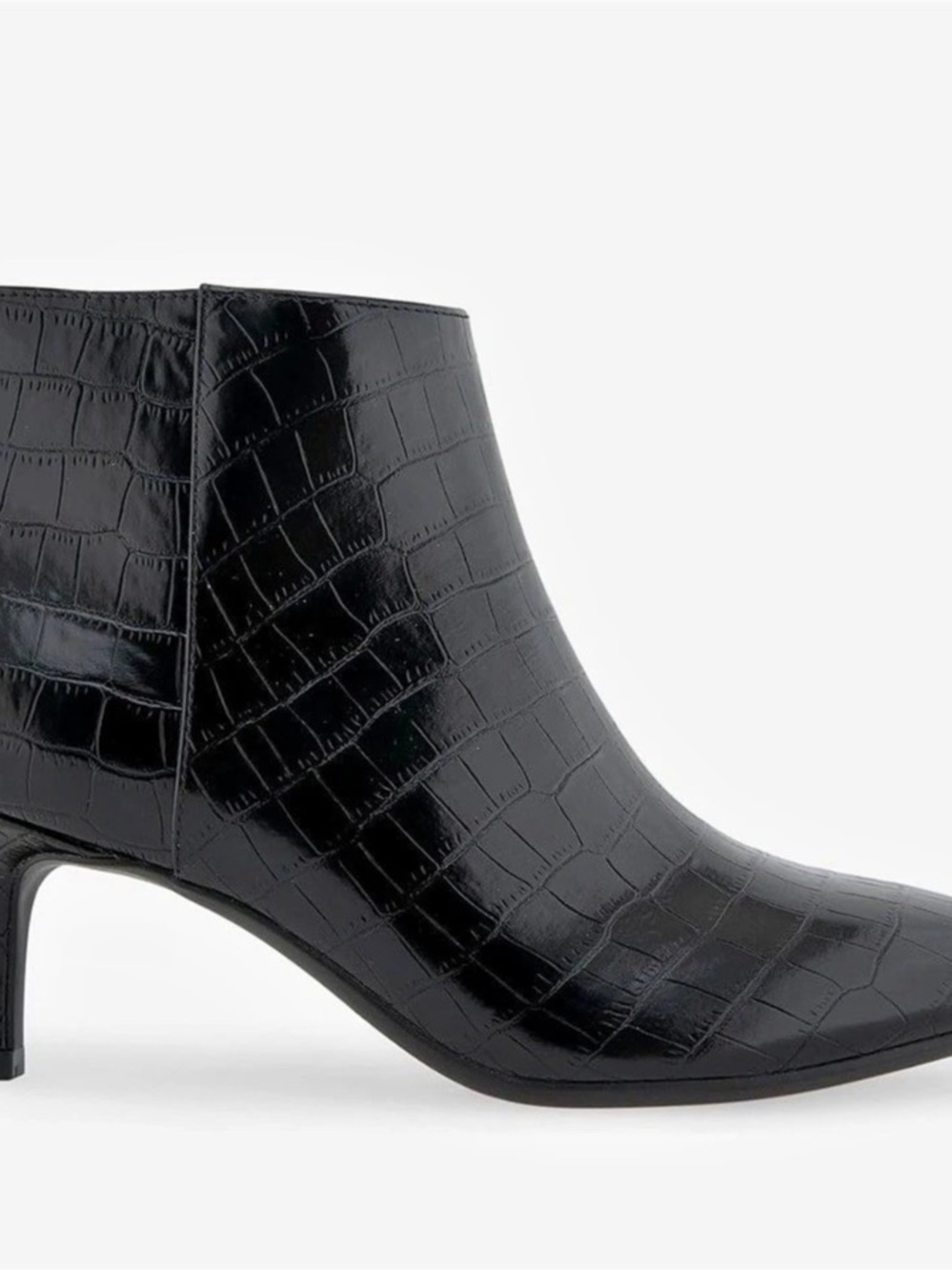 Aerosoles Edith Bootie Black Croc Embossed Ankle Boots US 5
